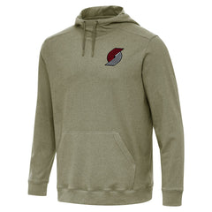 Heather Olive Portland Trail Blazers Antigua Cloud Pullover Hoodie | NBA