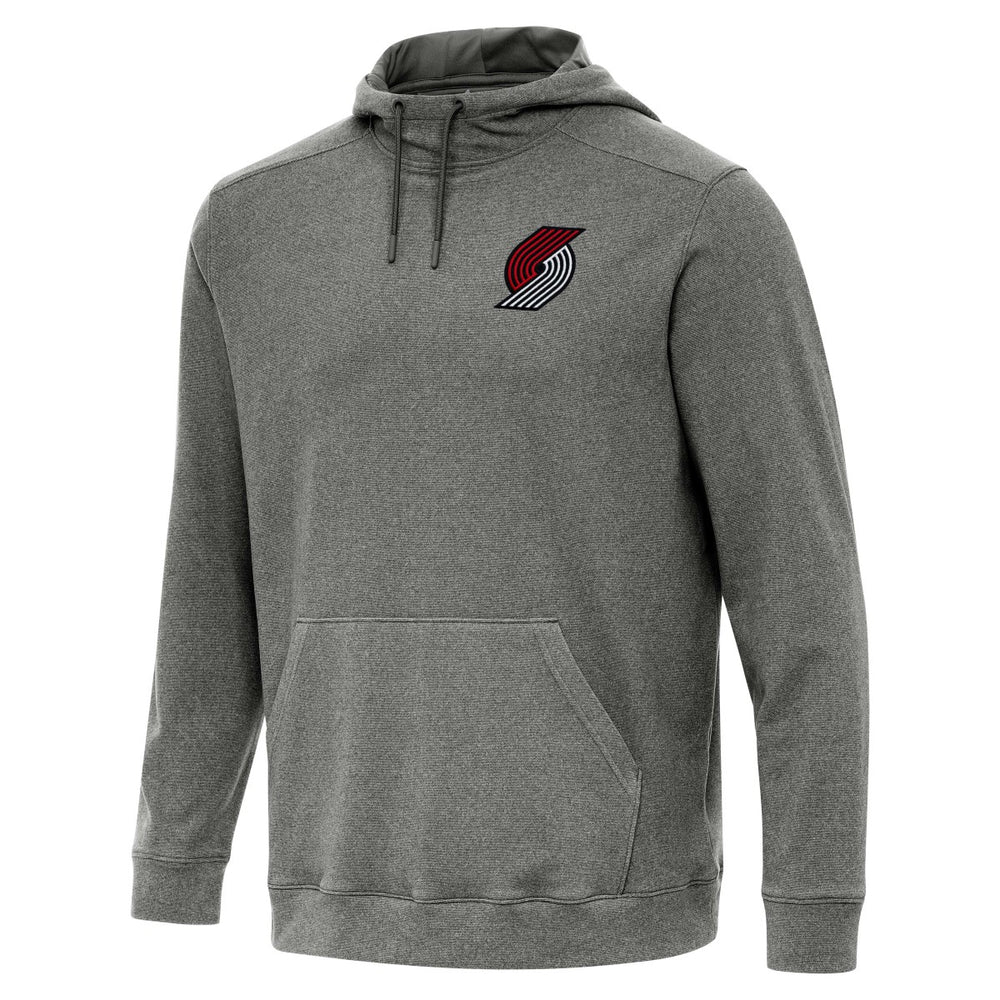 Heather Black Portland Trail Blazers Antigua Cloud Pullover Hoodie | NBA