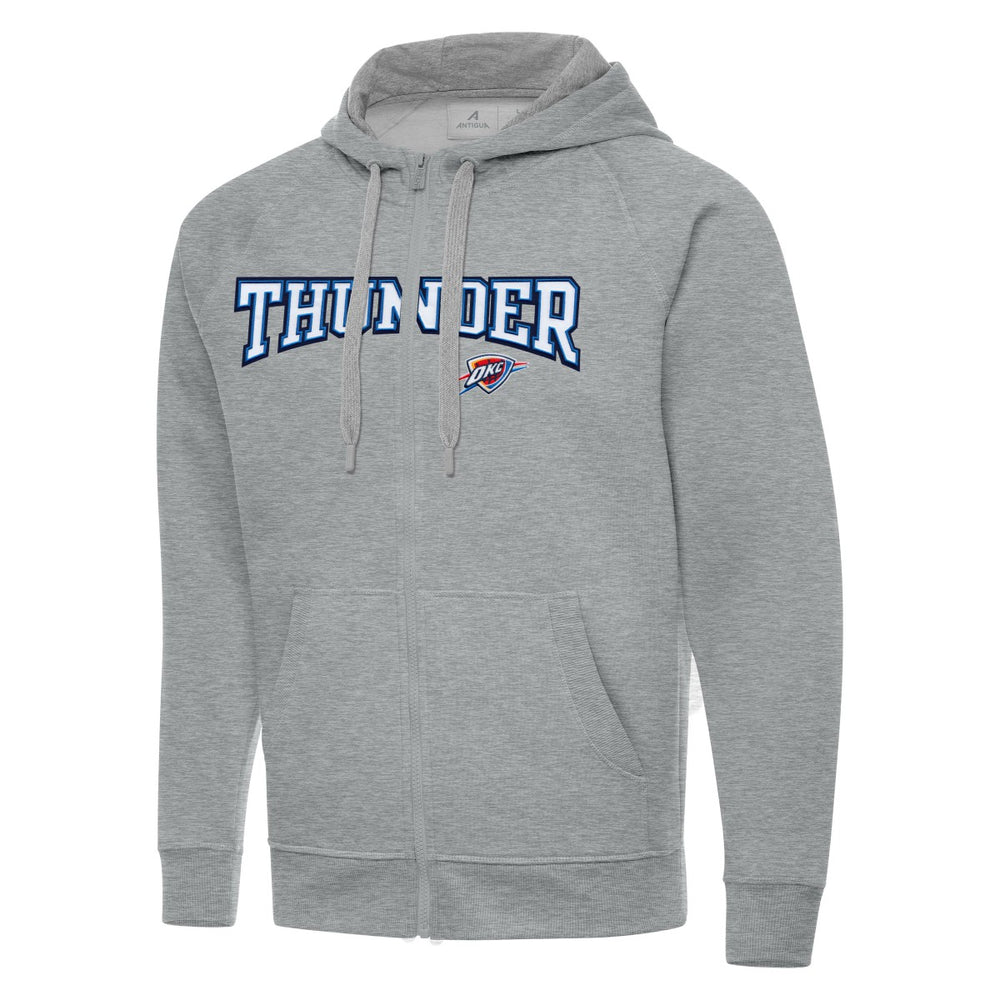 Heather Gray Oklahoma City Thunder Antigua Big & Tall Victory Full-Zip Hoodie Jacket | NBA