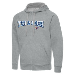 Heather Gray Oklahoma City Thunder Antigua Big & Tall Victory Full-Zip Hoodie Jacket | NBA