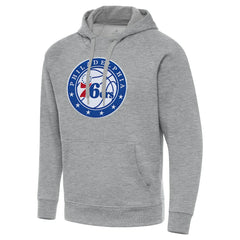 Heather Gray Philadelphia 76ers Antigua Big & Tall Victory Raglan Pullover Hoodie | NBA