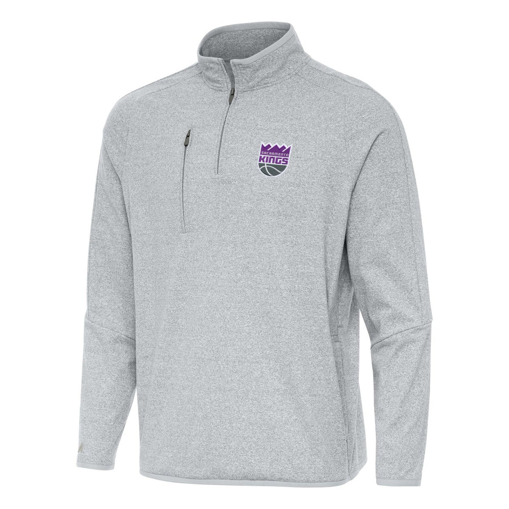 Heather Gray Sacramento Kings Antigua Certain Quarter-Zip Tri-Blend Sweatshirt | NBA
