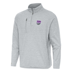 Heather Gray Sacramento Kings Antigua Certain Quarter-Zip Tri-Blend Sweatshirt | NBA