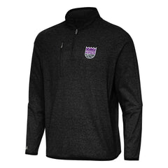 Heather Black Sacramento Kings Antigua Certain Quarter-Zip Tri-Blend Sweatshirt | NBA