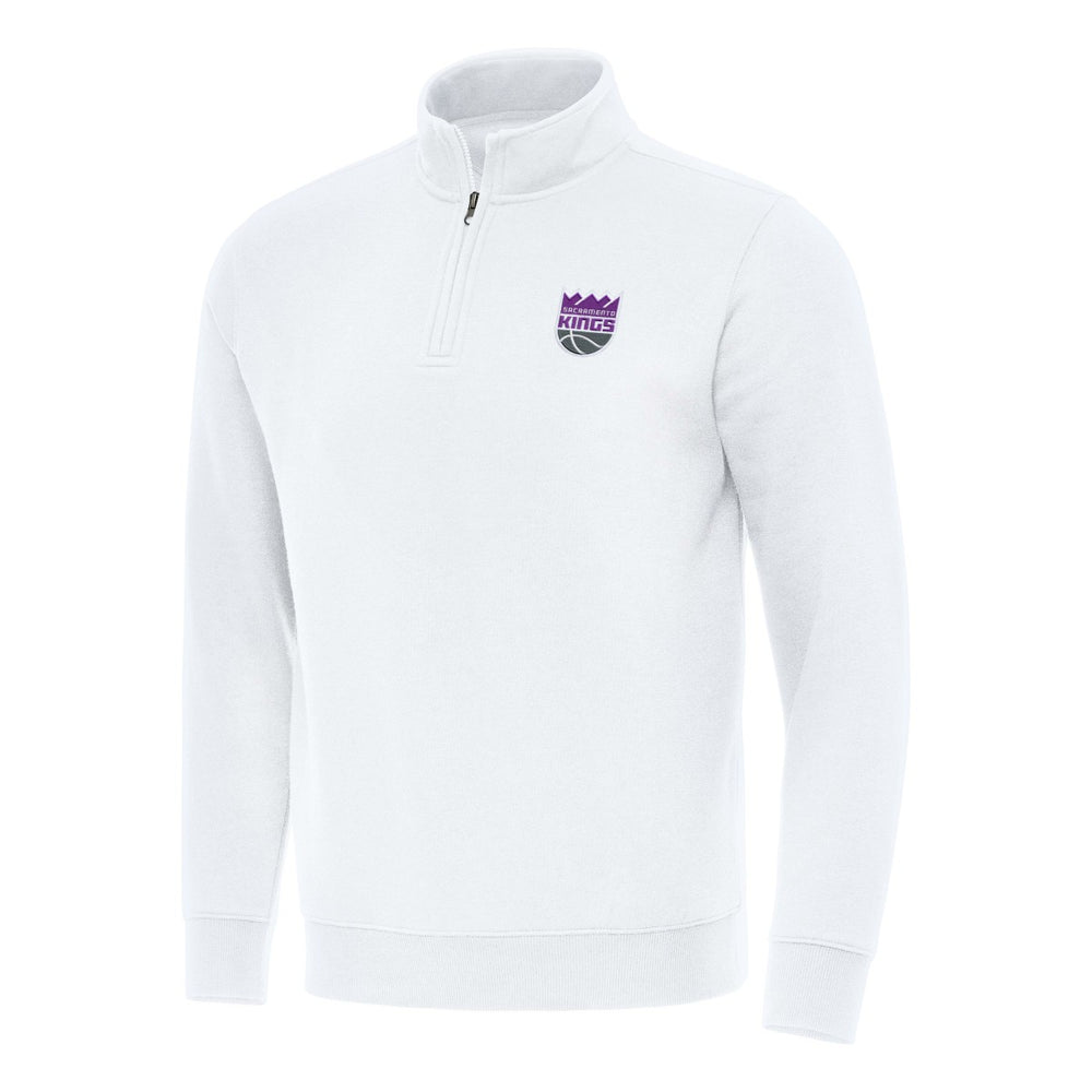 White Sacramento Kings Antigua Victory Quarter-Zip Mock Sweatshirt | NBA