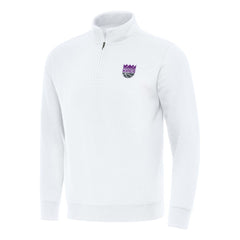 White Sacramento Kings Antigua Victory Quarter-Zip Mock Sweatshirt | NBA