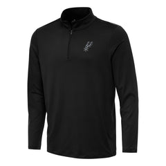 Black San Antonio Spurs Antigua Reprocess Quarter-Zip Top | NBA