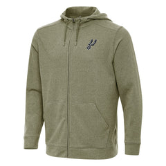Olive San Antonio Spurs Antigua Effortless Full-Zip Hoodie Jacket | NBA