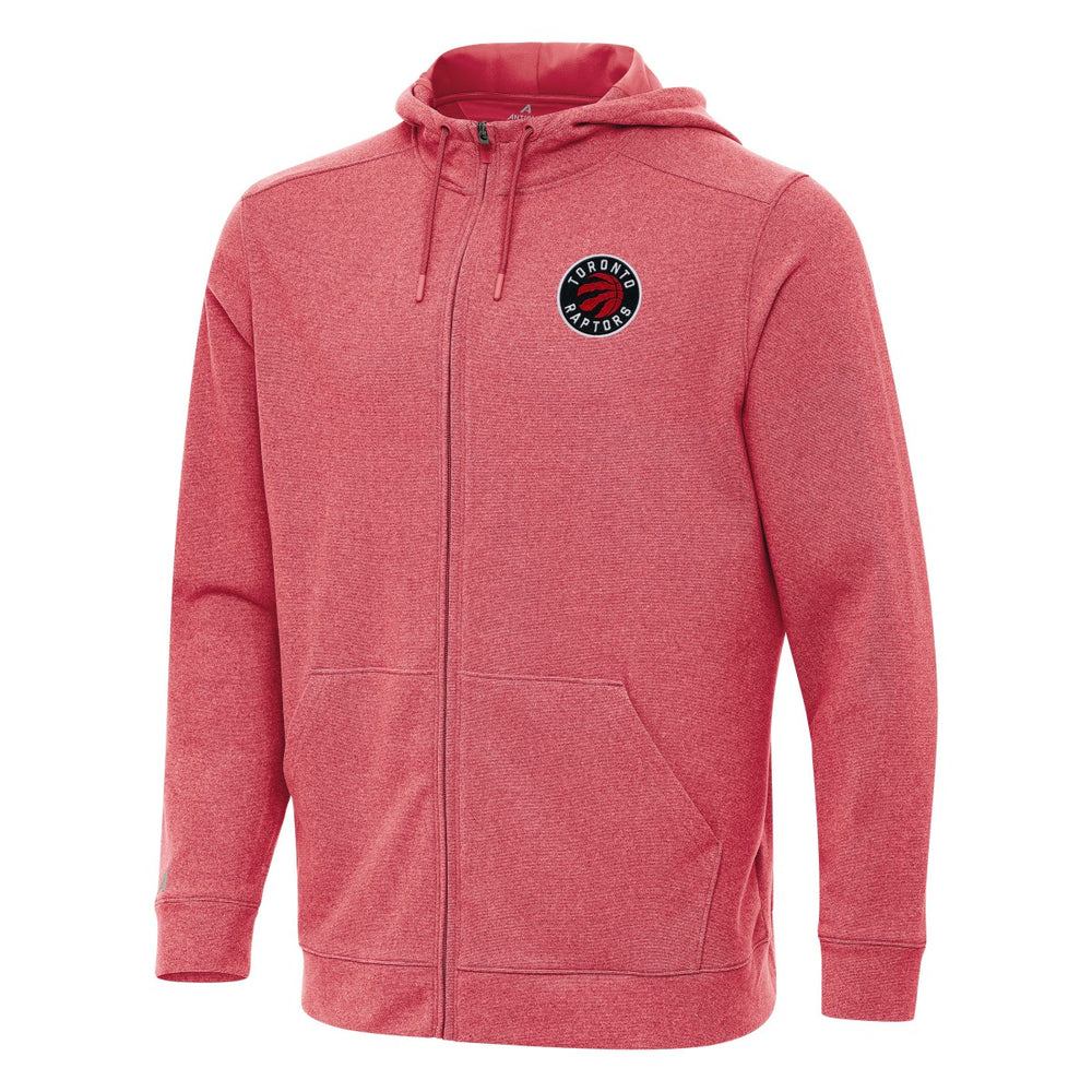 Heather Red Toronto Raptors Antigua Effortless Full-Zip Hoodie Jacket | NBA
