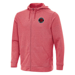 Heather Red Toronto Raptors Antigua Effortless Full-Zip Hoodie Jacket | NBA