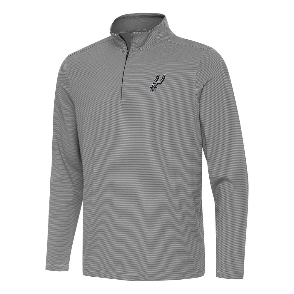 Black San Antonio Spurs Antigua Twine Quarter-Zip Top | NBA