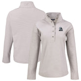 Cleveland Browns Cutter & Buck Women's Hunts Point Eco Textured Fleece Recycled Quarter-Snap Pullover | NFL New