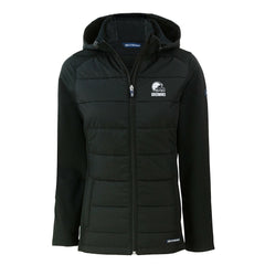 Cleveland Browns Cutter & Buck Women's Evoke Hybrid Eco Softshell Recycled Full-Zip Hooded Jacket | NFL Near me