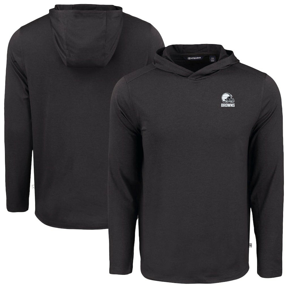 Cleveland Browns Cutter & Buck Coastline Epic Comfort Eco Recycled Long Sleeve Hooded T-Shirt | NFL Online