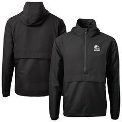 Cleveland Browns Cutter & Buck Charter Eco Recycled Anorak Half-Zip Hoodie Jacket | NFL Sale
