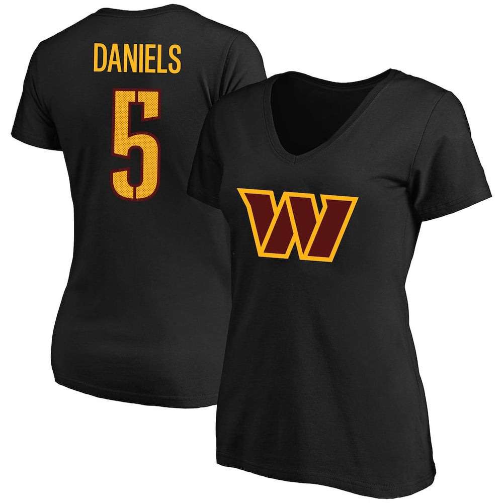Washington Commanders Jayden Daniels Women's Plus Size Fair Catch Name & Number Scoop Neck T-Shirt | NFL US