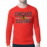 Chicago Blackhawks Starter Mesh Look Team Name Long Sleeve T-Shirt - NHL T-shirts