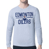 Edmonton Oilers Starter Mesh Look Team Name Logo Long Sleeve T-Shirt - NHL T-shirts