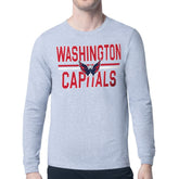 Washington Capitals Starter Mesh Look Team Name Logo Long Sleeve T-Shirt - NHL T-shirts