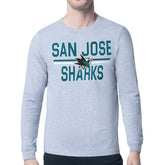 San Jose Sharks Starter Mesh Look Team Name Logo Long Sleeve T-Shirt - NHL T-shirts