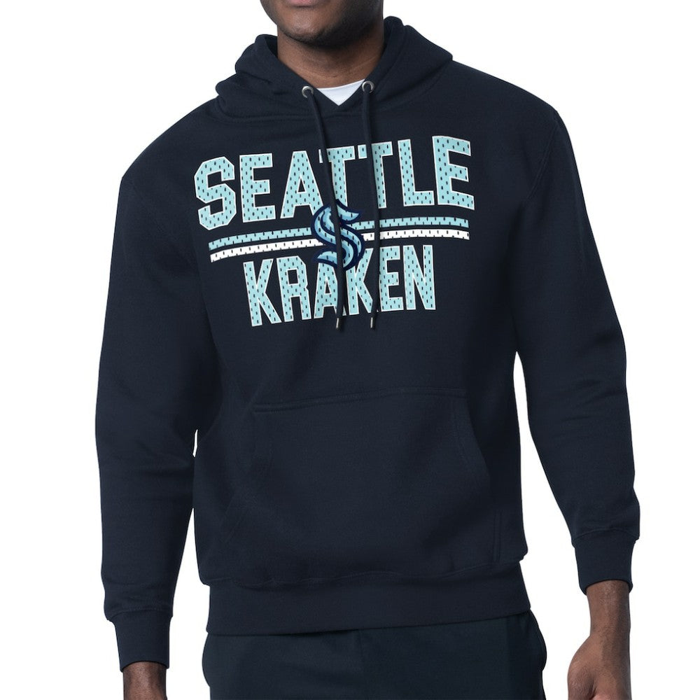 Seattle Kraken Starter Mesh Look Team Name Logo Tri-Blend Pullover Hoodie - NHL Hoodies