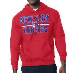 New York Rangers Starter Mesh Look Team Name Logo Tri-Blend Pullover Hoodie - NHL Hoodies