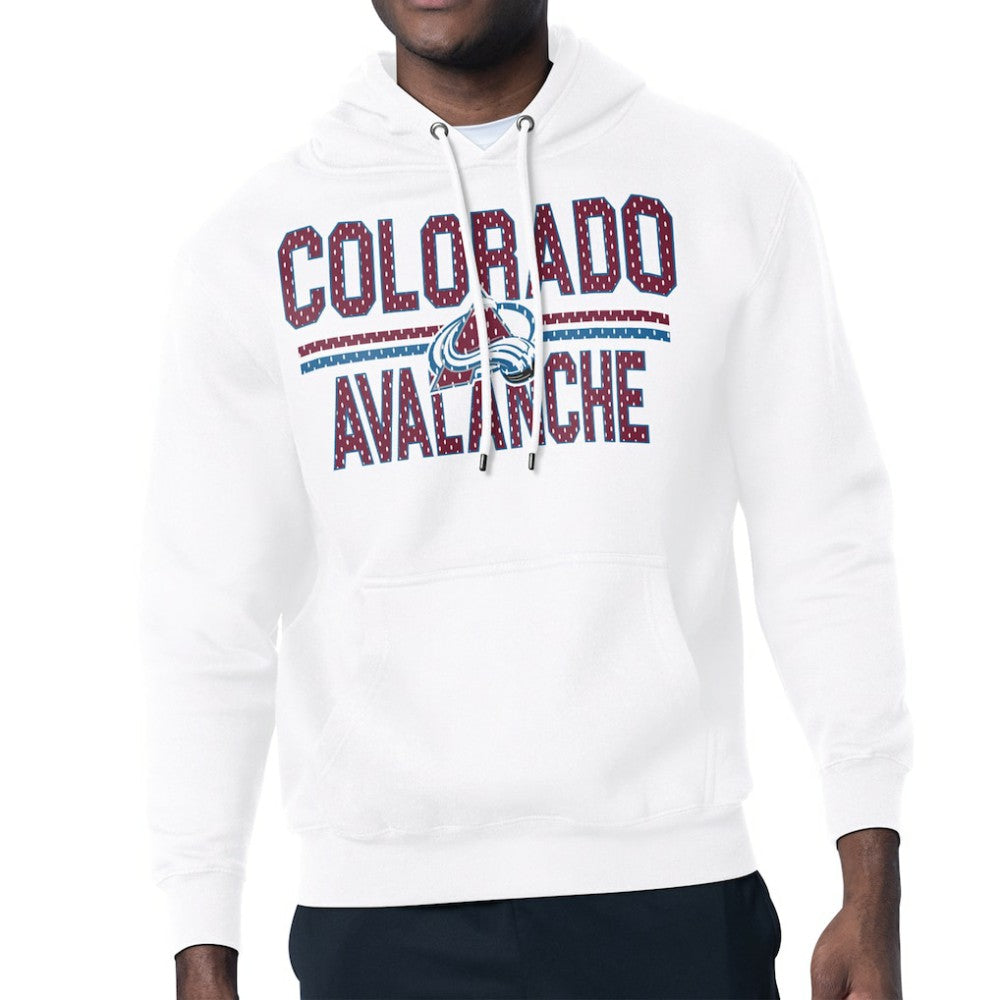 Colorado Avalanche Starter Mesh Look Team Name Logo Tri-Blend Pullover Hoodie - NHL Hoodies
