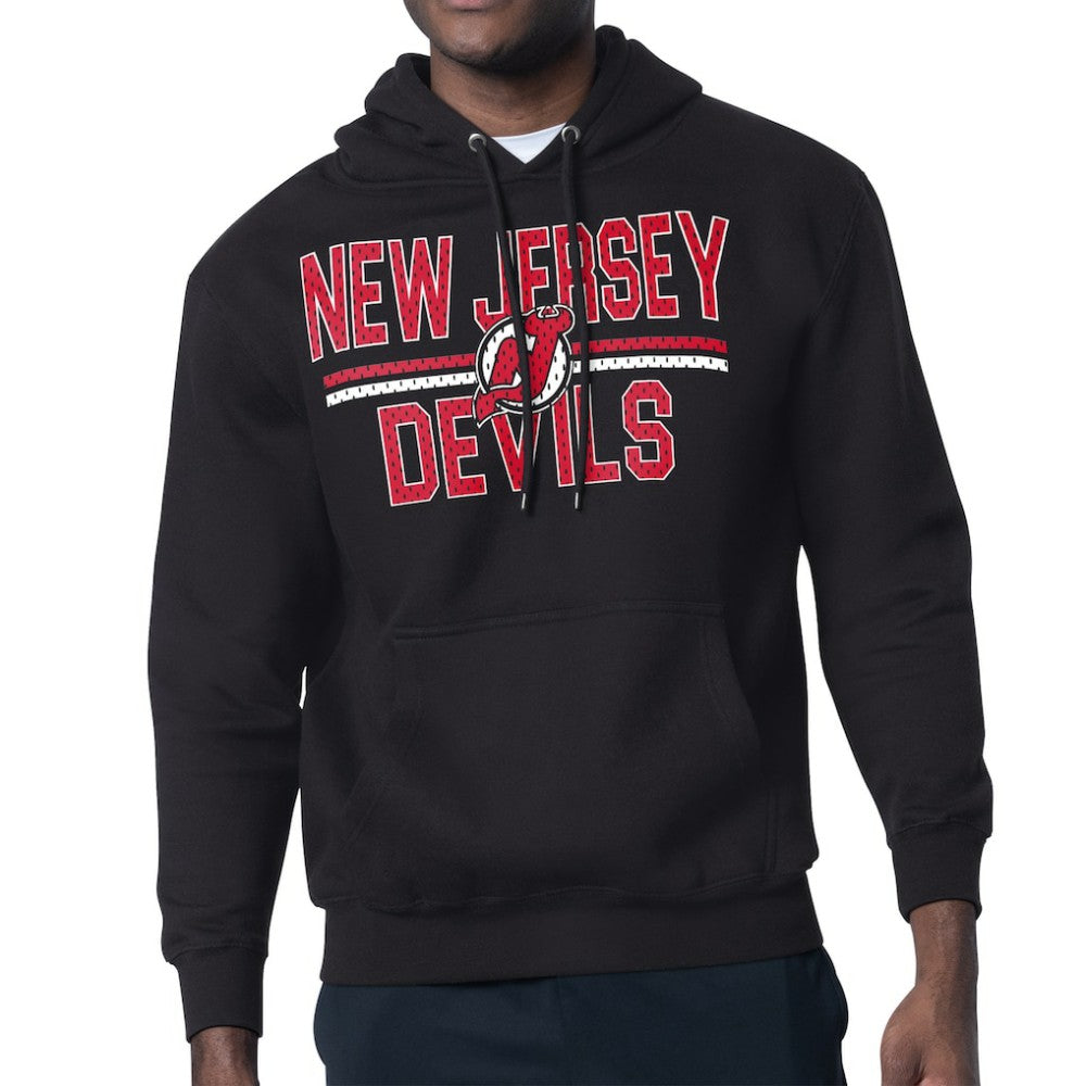 New Jersey Devils Starter Mesh Look Team Name Logo Tri-Blend Pullover Hoodie - NHL Jerseys