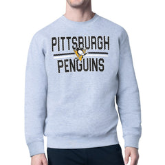 Pittsburgh Penguins Starter Mesh Look Team Name Logo Pullover Sweatshirt - NHL Sweatshirts