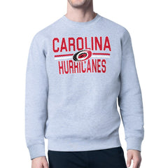 Carolina Hurricanes Starter Mesh Look Team Name Logo Pullover Sweatshirt - NHL Sweatshirts