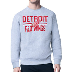 Detroit Red Wings Starter Mesh Look Team Name Logo Pullover Sweatshirt - NHL Sweatshirts