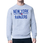 New York Rangers Starter Mesh Look Team Name Logo Pullover Sweatshirt - NHL Sweatshirts