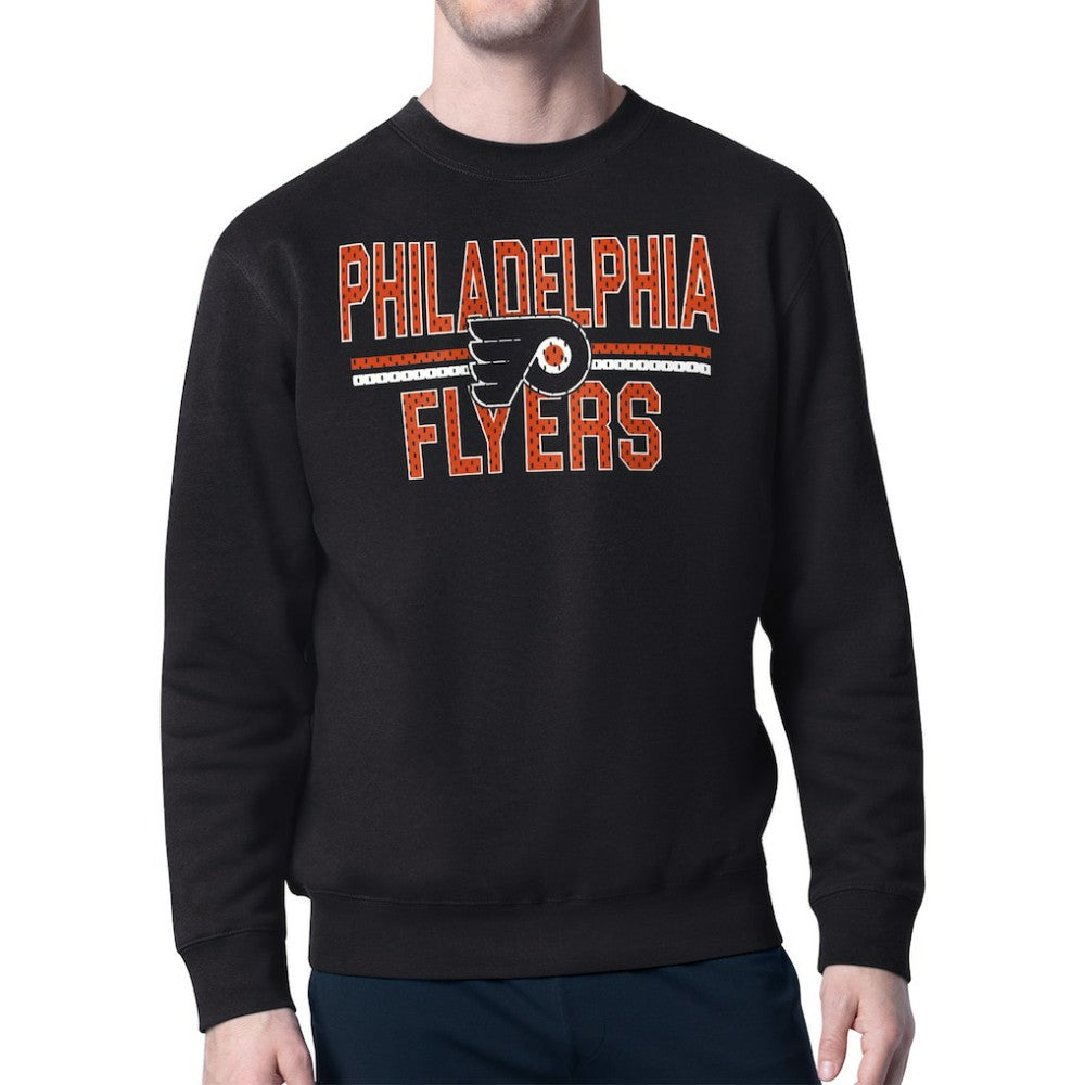 Philadelphia Flyers Starter Mesh Look Team Name Logo Pullover Sweatshirt - NHL Sweatshirts