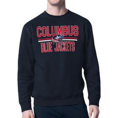Columbus Blue Jackets Starter Mesh Look Team Name Logo Pullover Sweatshirt - NHL Sweatshirts