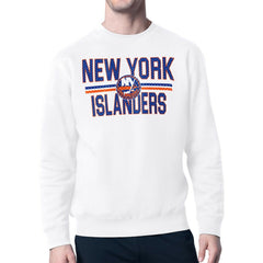 New York Islanders Starter Mesh Look Team Name Logo Pullover Sweatshirt - NHL Sweatshirts