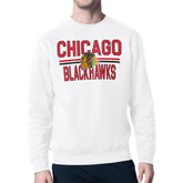 Chicago Blackhawks Starter Mesh Look Team Name Logo Pullover Sweatshirt - NHL Sweatshirts