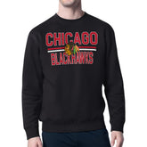 Chicago Blackhawks Starter Mesh Look Team Name Logo Pullover Sweatshirt - NHL Sweatshirts
