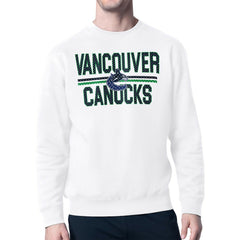 Vancouver Canucks Starter Mesh Look Team Name Logo Pullover Sweatshirt - NHL Sweatshirts