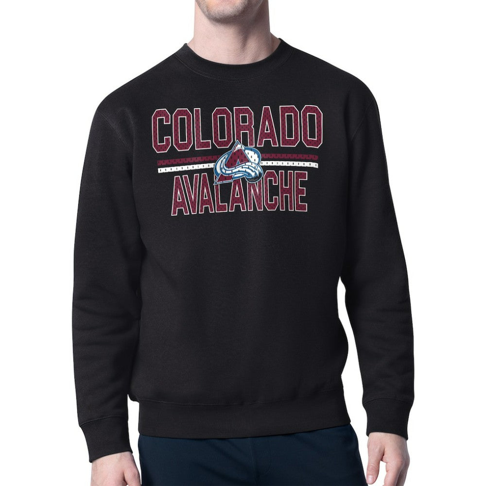 Colorado Avalanche Starter Mesh Look Team Name Logo Pullover Sweatshirt - NHL Sweatshirts
