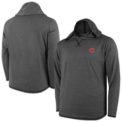 Cincinnati Reds Butter Stripe Tri-Blend Long Sleeve Hoodie T-Shirt - Black - MLB Hoodies