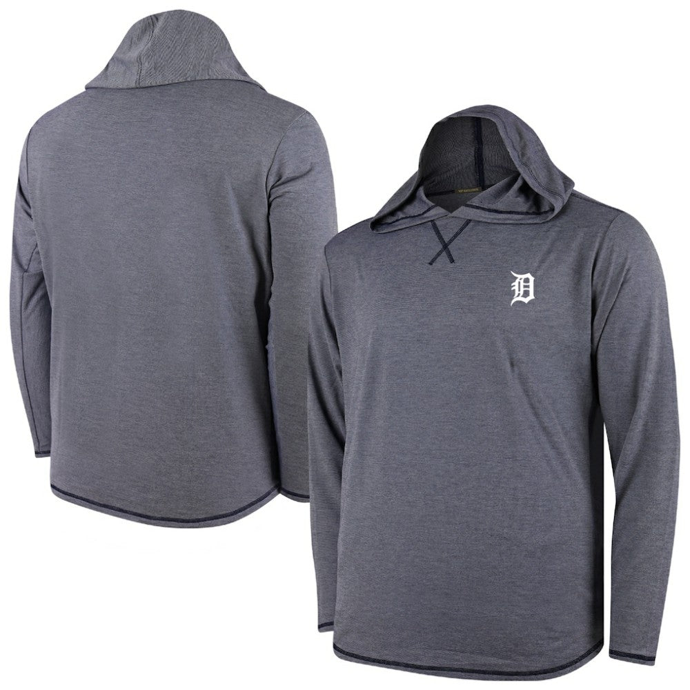 Detroit Tigers Butter Stripe Tri-Blend Long Sleeve Hoodie T-Shirt - Navy - MLB Hoodies