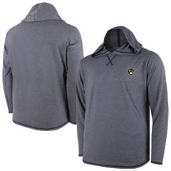 Milwaukee Brewers Butter Stripe Tri-Blend Long Sleeve Hoodie T-Shirt - Navy - MLB Hoodies