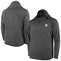 Athletics Butter Stripe Tri-Blend Long Sleeve Hoodie T-Shirt - Black - MLB Hoodies