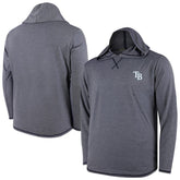 Tampa Bay Rays Butter Stripe Tri-Blend Long Sleeve Hoodie T-Shirt - Navy - MLB Hoodies