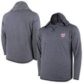 Washington Nationals Butter Stripe Tri-Blend Long Sleeve Hoodie T-Shirt - Navy - MLB Hoodies
