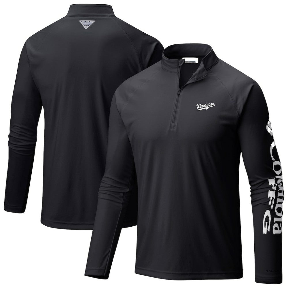 Los Angeles Dodgers Columbia Terminal Tackle Raglan Omni-Shade Quarter-Zip Pullover Top - MLB Pullover