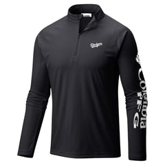 Los Angeles Dodgers Columbia Terminal Tackle Raglan Omni-Shade Quarter-Zip Pullover Top - MLB Pullover