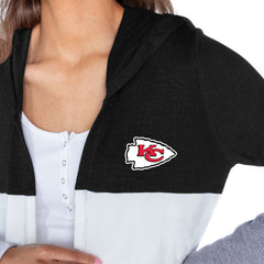 Kansas City Chiefs Gameday Couture Women's Tri-Blend Color Block Lightweight Cardigan Hoodie | NFL Discount