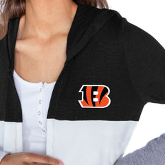 Cincinnati Bengals Gameday Couture Women's Tri-Blend Color Block Lightweight Cardigan Hoodie | NFL Hot