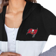 Tampa Bay Buccaneers Gameday Couture Women's Tri-Blend Color Block Lightweight Cardigan Hoodie | NFL Discount